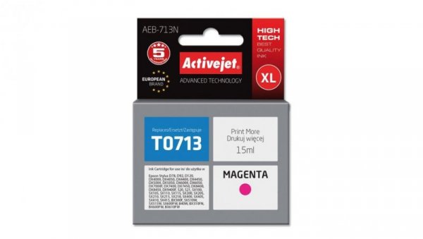 Tusz Activejet AEB-713N (zamiennik Epson T0713, T0893, T1003 Supreme 15 ml czerwony)