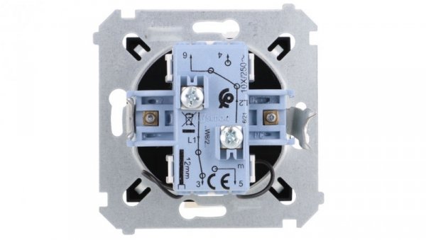 Simon 54 Łącznik schodowy podwójny z podświetleniem (moduł) 10AX 250V zaciski śrubowe czarny mat DW6/2L.01/49