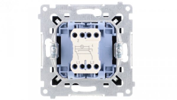 Simon 54 Łącznik krzyżowy z podświetleniem LED (moduł) 10AX 250V szybkozłącza, czarny mat DW7L.01/49