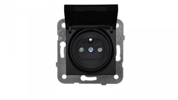 Panasonic NOVELLA Gniazdo z klapką IP44 z/u czarne 92105570M