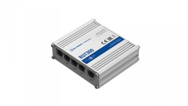 Przemysłowy Router 5x RJ45 100Mb/s, 1x USB, Passive PoE Teltonika RUT300