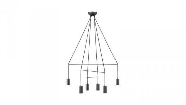 Nowodvorski lampa wisząca IMBRIA GU10 x 6 Stal lakierowana Przewód w oplocie Czarny ~220-230 V MAX: 35W