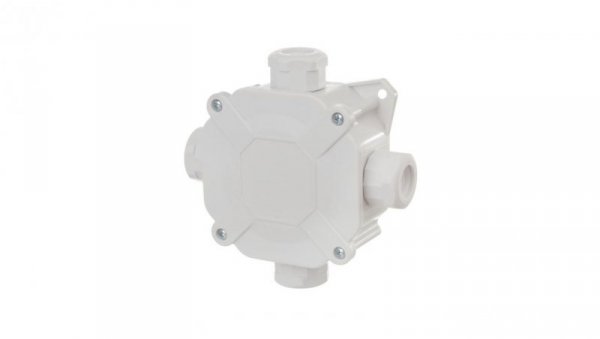 Puszka hermetyczna n/t 75x75x33mm (4xPG16) z zaciskami 5x4mm2 IP67 szara 0298-00