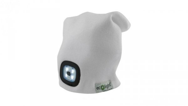 Czapka z latarką LED Biała 1W 6500K
