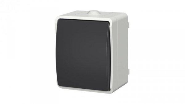 Łącznik pojedynczy uniwersalny natynkowy Aqua Plus IP54 szaro grafitowy 40110