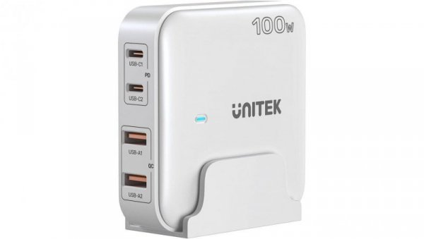 Ładowarka biurkowa GaN 100W 2xUSB-A 2xUSB-C Unitek P1229AWH01-EU
