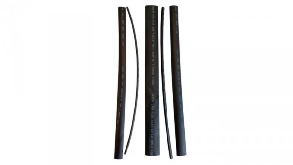 Zestaw rurek termokurczliwych, 3/5/8/10/15-25cm, czarne 08323 /5szt./