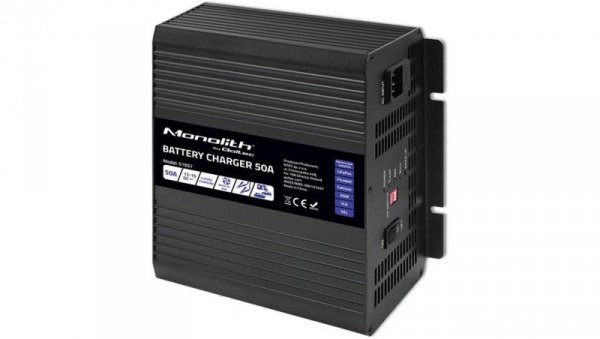 Qoltec Inteligentna profesjonalna ładowarka Monolith do akumulatorów LiFePO4 AGM GEL SLA 50A 12V