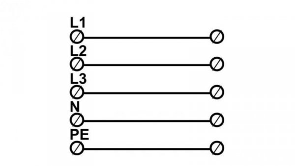 Złączka szynowa uniwersalna ETB 35/1x5 (L1,L2,L3,N,PE) Al/Cu elektryczna śrubowa 10 otworów do kabli Elektro Becov