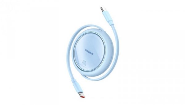 Kabel wysuwany Baseus Free2Draw Mini USB-C - USB-C 100W 1m - niebieski