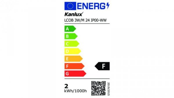 Taśma LED 24V LCOB 3W/M 24 IP00-WW 288lm/m 3000K rolka 5mb 3 lata Gwarancji 39164