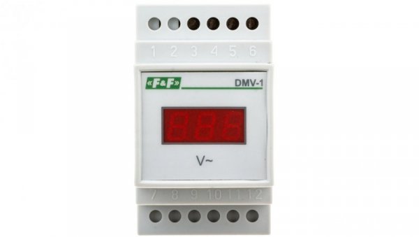 Woltomierz 1-fazowy cyfrowy modułowy 100-300V AC dokładność 1 DMV-1