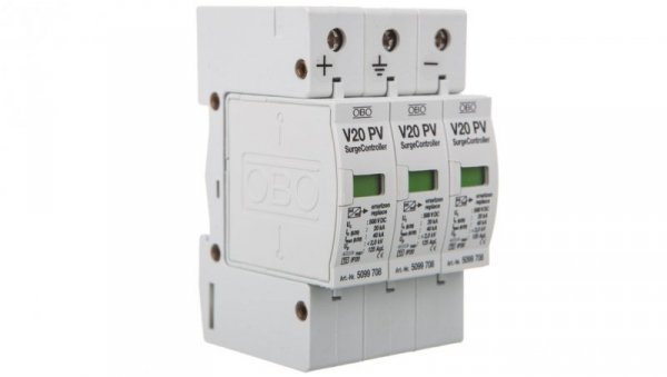 Ogranicznik przepięć PV 1000V DC Typ 2 C 3P 20kA 4kV V20-C 3-PH-1000 5094608