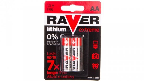 Bateria litowa LR6 / AA 1,5V RAVER EXTREME B7821 /blister 2szt./