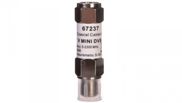 Mini wzmacniacz sygnału DVB-T/SAT 18dB /na kabel koncentryczny/ F - F 67237