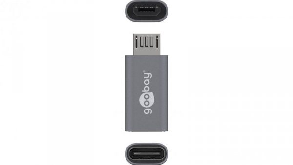 Adapter USB-C - microUSB 2.0 (typ B) szary 55553