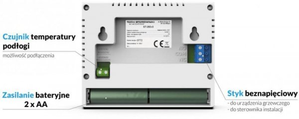 Przewodowy  dwustanowy regulator pokojowy biały ST-292v3 Tech sterowniki