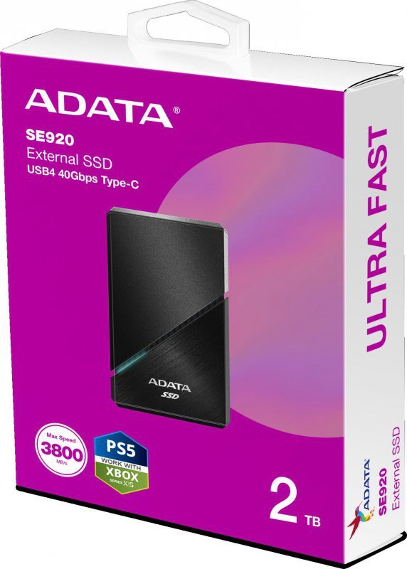 Dysk SSD Adata SE920 2TB USB4C 3800/3700 MB/s czarny