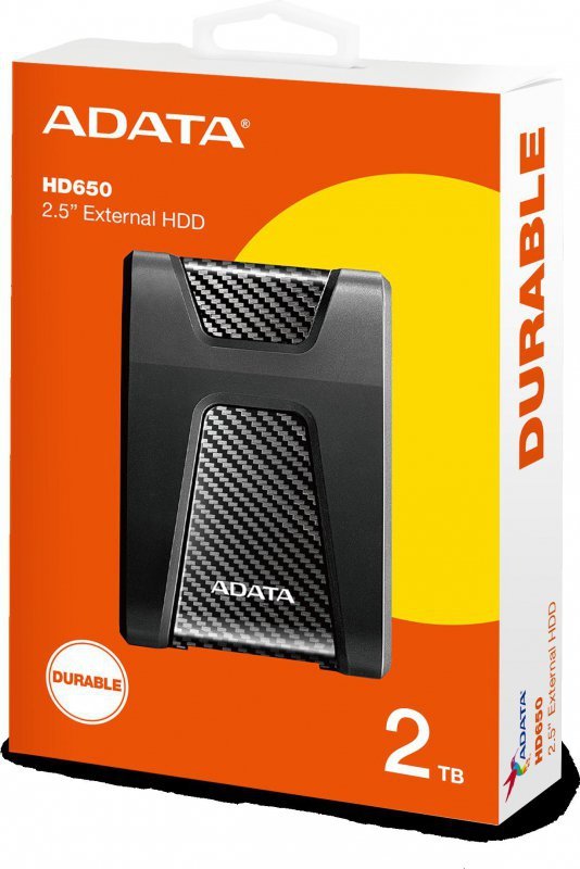 Adata DashDrive Durable HD650 2TB 2.5&#039;&#039; USB3.1 Czarny