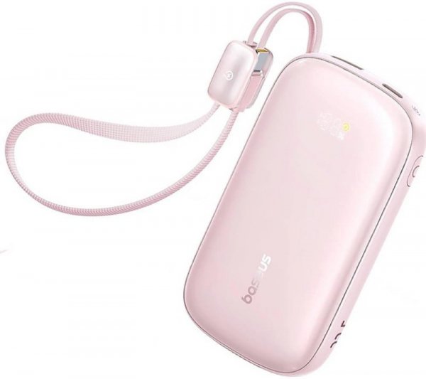 Powerbank Baseus EnerFill FC21 20000 mAh 22,5 W USB-A USB-C różowy z odłączanym kablem Lightning