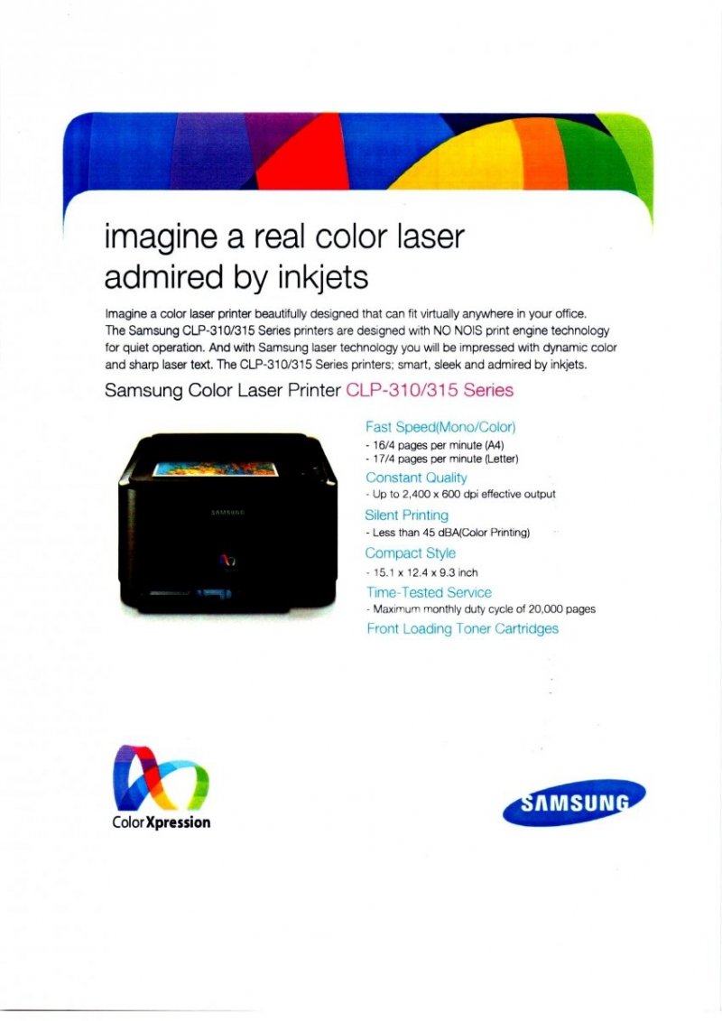 DRUKARKA SAMSUNG CLP-310 TONERY WIECZ. CZIP