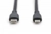 Digitus Kabel połączeniowy silikonowy USB-C - Lightning, USB 2.0 60W, certyfikat MFI, 2m Czarny