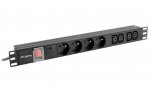 Lanberg Listwa zasilająca Rack PDU  1U 10A 4X 230V PL 4X IEC C13 2m C14 czarna