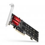 AXAGON PCEM2-ND Kontroler PCIe x 8, 2x slot M.2 NVMe M-key RAID wsparcie dla płyt bez bifurkacji, w zestawie, SP & LP