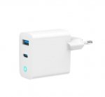Gembird Ładowarka USB-A/C GaN LED 30W PD QC3.0 biała