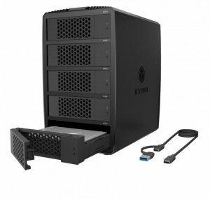 IcyBox System-RAID dla 5 HDD 2,5/3,5 SATA, IB-RD3705-CU3 RAID 0,1,10,3,5, Single, Large, Clone