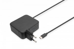 Digitus Ładowarka sieciowa zasilacz 1x USB-C PD 3.0 max. 100W GaN zintegrowany kabel 1,2m Czarna