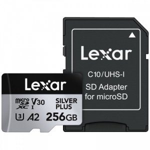 Lexar Karta pamięci microSD 256GB C10 A2 U3 V30 205/150MB/s Silver Plus