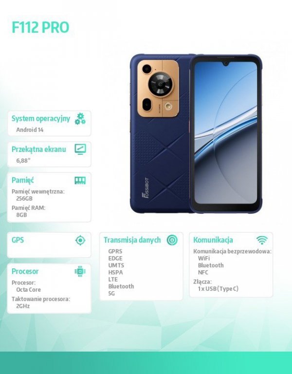 Fossibot Smartfon F112 Pro blue CH