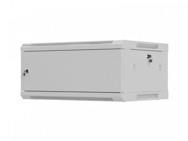 Lanberg Szafa instalacyjna rack wisząca 19 cali 4U 600x450 szara drzwi metalowe (flat pack)
