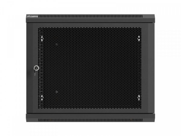 Lanberg Szafa instalacyjna rack wisząca 19 cali 9U 600x600 czarna drzwi     perforownae ( flat pack)