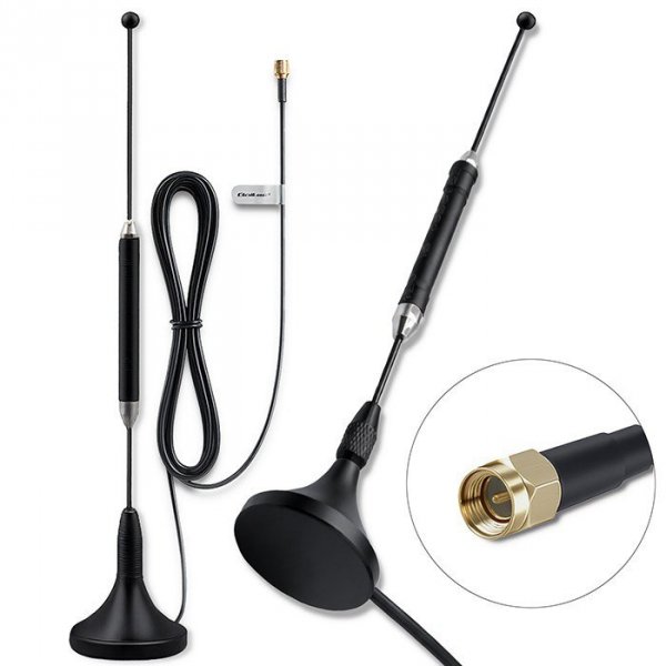 Qoltec Antena 4G LTE z podstawą magnetyczną | 5dBi | dookólna |   wewnętrzna | 600-2700 MHz | SMA | 3m