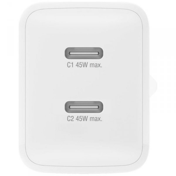 4smarts Ładowarka sieciowa PDPlug Dual 45W 2xUSB-C Biała