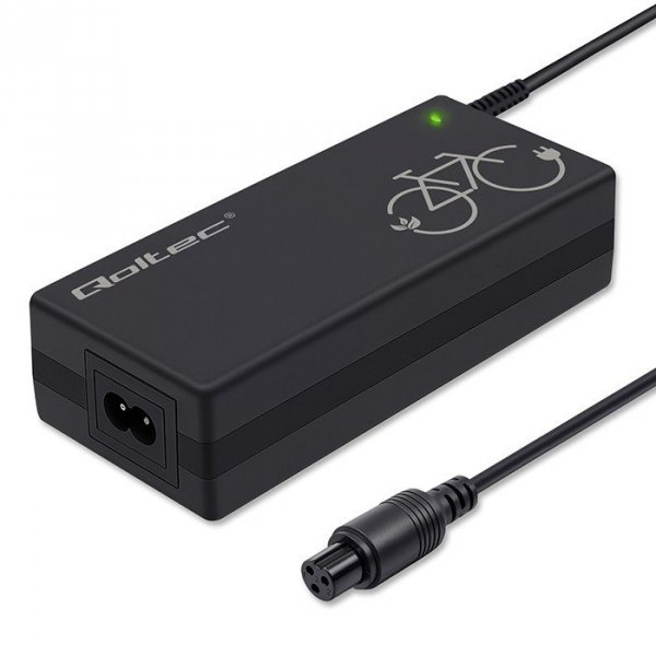 Qoltec Ładowarka do roweru elektrycznego 36V | 42V | 2A | GX12-3Pin + kabel zasilający