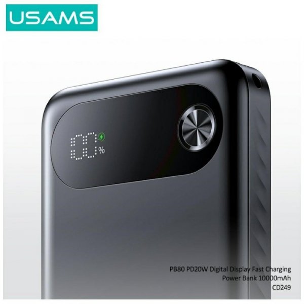 USAMS Powerbank PB80 10000mAh 20W PD 2xUSB-A + USB-C biały