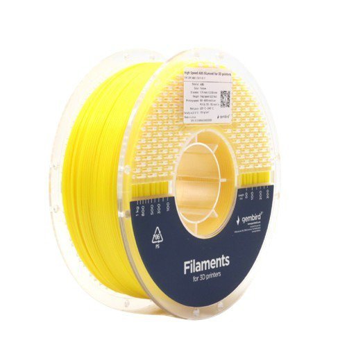 Gembird Filament ABS High Speed, 1,75 mm, 1 kg, żółty