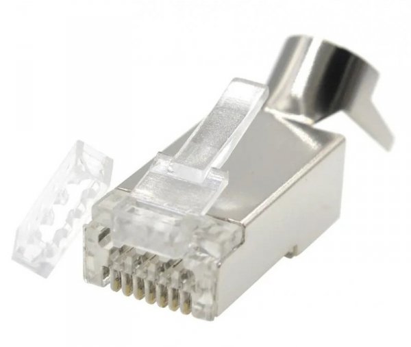 Gembird Wtyk modułowy przelotowy ekranowany CAT7 15u złocony, 100 szt. w opakowaniu