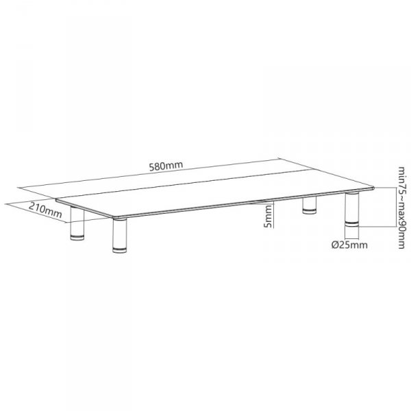 Gembird Podstawka szklana na monitor (rozmiar M)