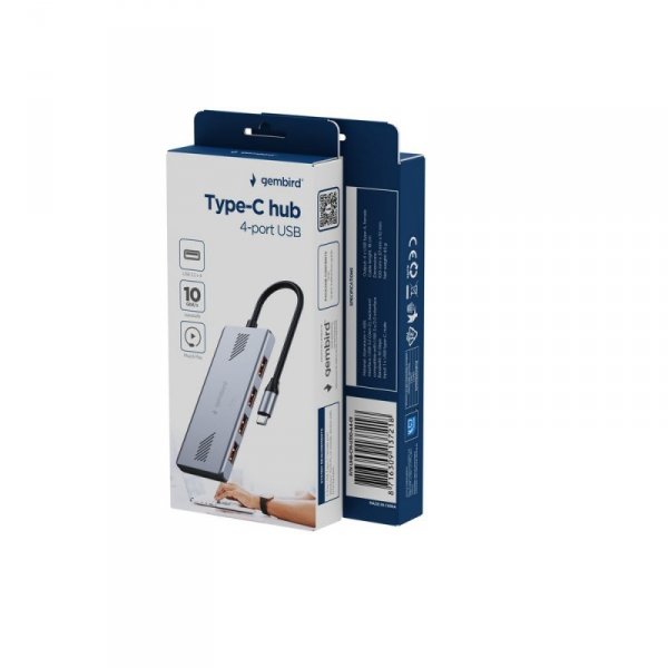 Gembird HUB USB 3.2 (Gen 2) typu C, 4 porty USB-A