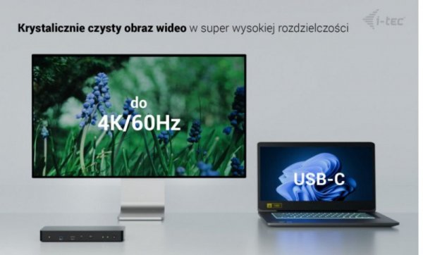 i-tec Stacja dokująca Thunderbolt 4 Intelligent Dual Display Power Delivery 90W 2x DP Video TB AUDIO LAN  USB-A 10Gbps USB-C 10 