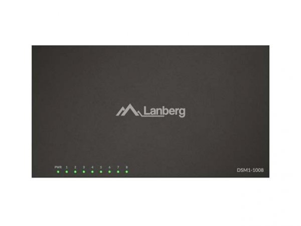 Lanberg Switch DSM1-1008 8X 1GB/S niezarządzalny Gigabit Ethernet Desktop 12V ( obudowa metalowa)