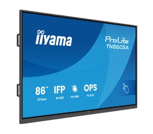 IIYAMA Monitor 86 cali TN8605A-B1AG IPS,4K,40pkt,500cd,nonOS,1200:1,5ms,    DeepContrast-IR+, 1xVGA,2xHDMI,DP,USB-C(PD65W),2xRJ4