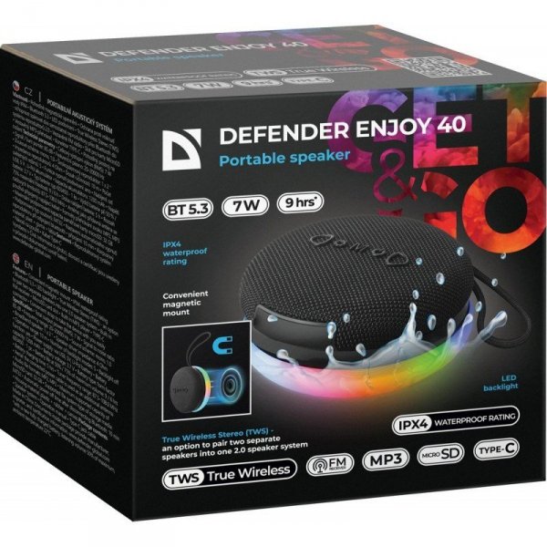 Defender Głośnik bluetooth ENJOY 40 7W LED