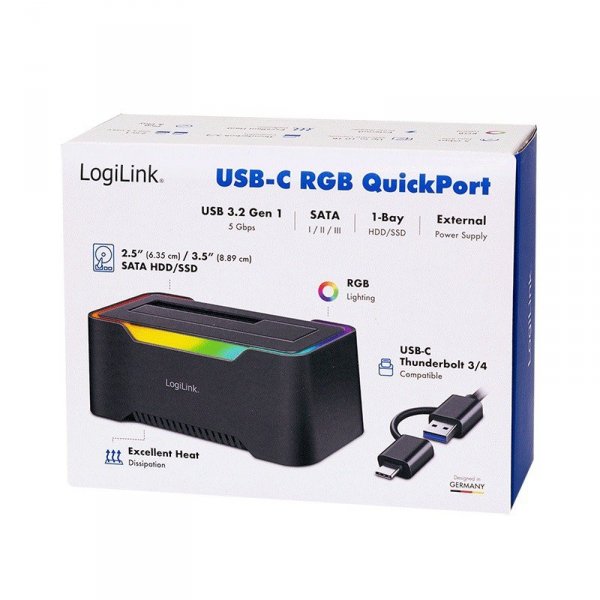 LogiLink Stacja dokująca USB-C do HDD/SDD 2.5/3.5'