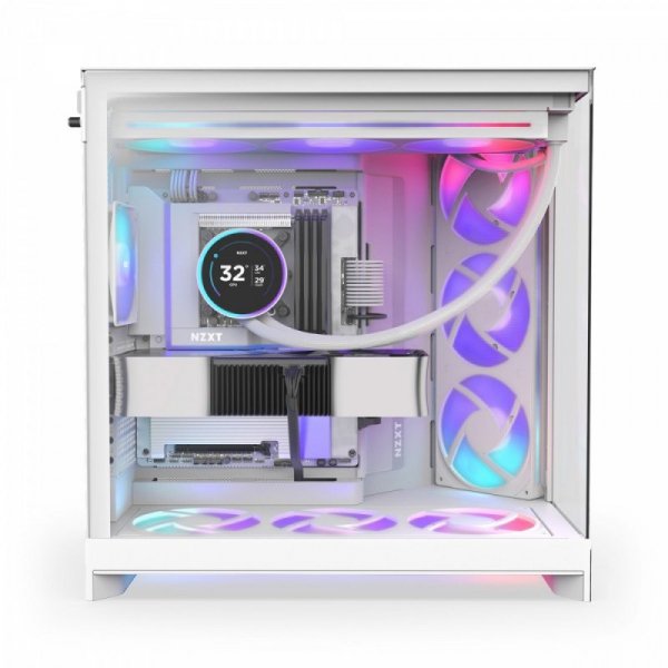 NZXT Obudowa H9 FLOW RGB+ Midi tower z oknem biała