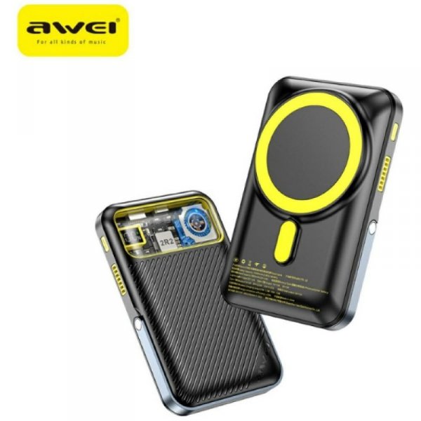AWEI Powerbank PA-10 10000mAh MagSafe indukcyjny czarny